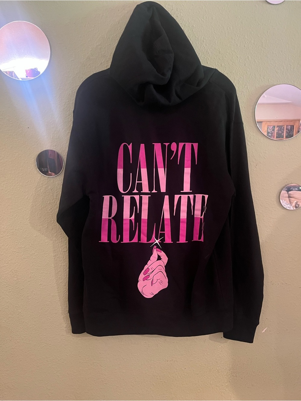 Like New Jeffree Star Black Pullover Hoodie W/ Pink Graphic, Size M